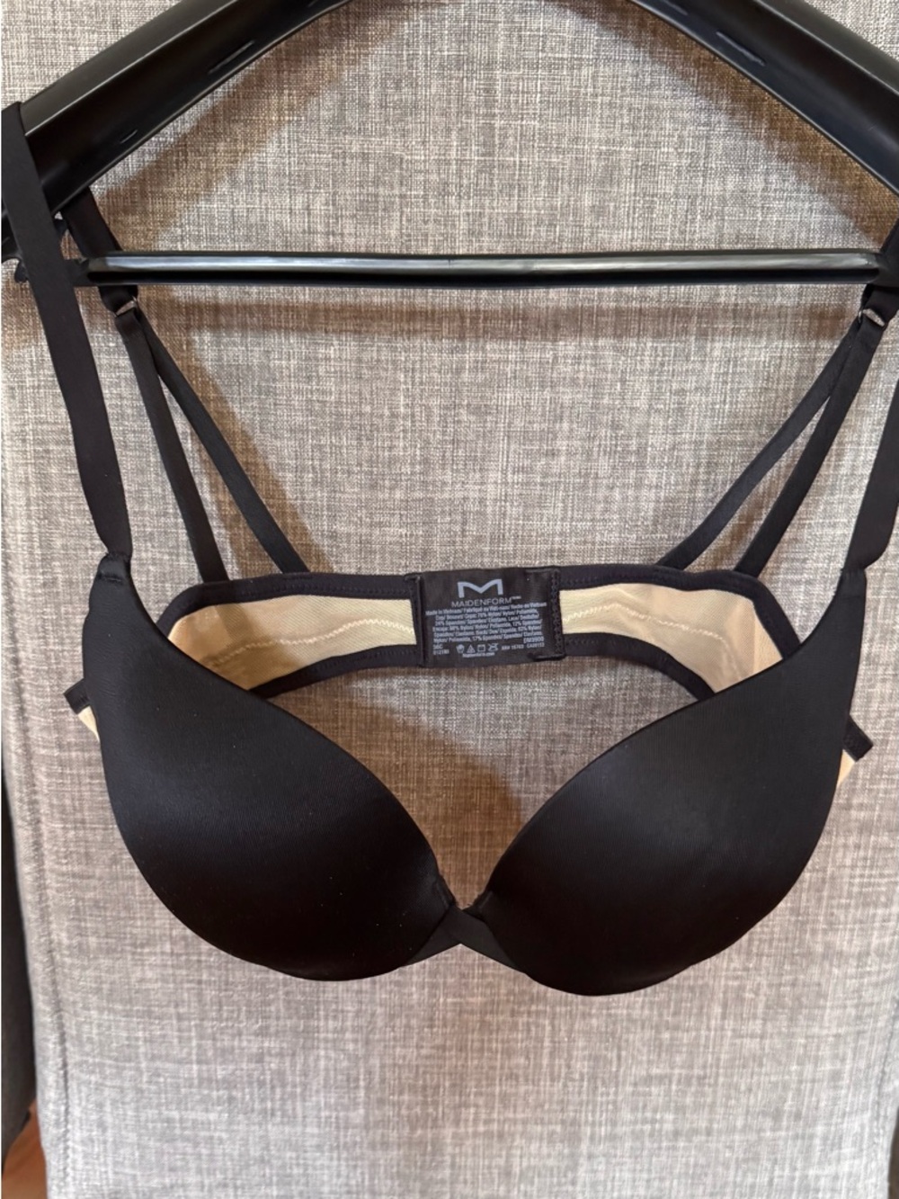 Maidenform Black T-Shirt Push-Up Bra Size